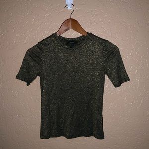 Women’s Forever 21 Black + Gold Shimmer Top Sz: S.